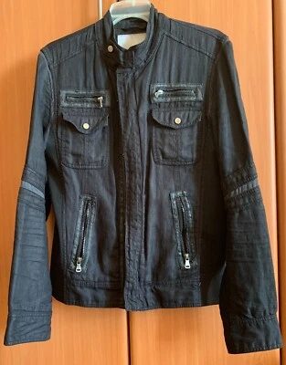 Chaqueta Zara Hombre Sport Moda 100% Lino Negra 6 Bolsillos Talla L Foto 1 de 4