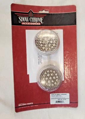 Show Chrome Amber LED Replacement Rear Turn Signals for Honda & Kawasaki *NEW* - Image 1 of 4