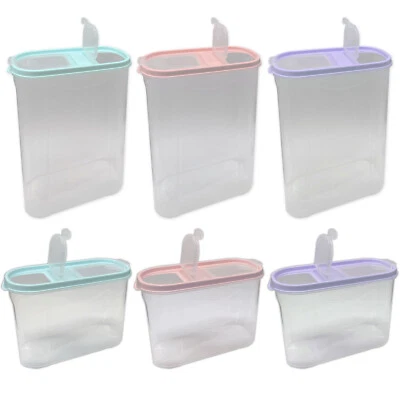 6er Set Vorratsdose 3x 1,4 l & 3x 2,8 Liter Schüttdose Müslidose Transparent - Bild 1 von 4