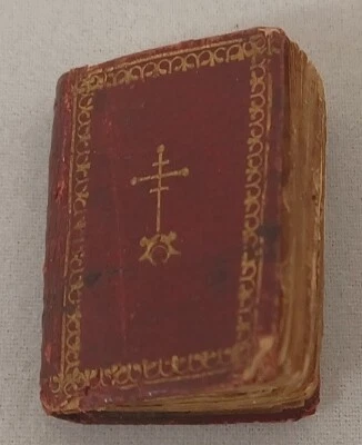 Micro Miniature French Prayer Book Original Leather Cover C1790-1835 - Image 1 of 4