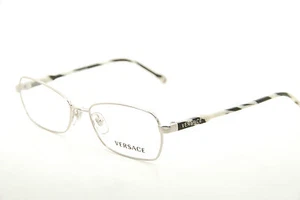 New Authentic Versace 1192 1000 Silver/Stripe 54mm Frames Eyeglasses RX Italy - Picture 1 of 12