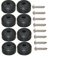Set of 8 Cutting Board Rubber Feet 1" X 1/2" screws & metal washers built-in