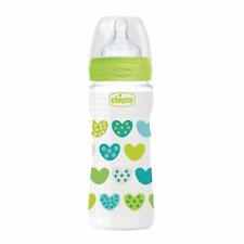Chicco WellBeing Feeding Bottle With Silicone Teat(250 ml)For Baby of 2M+(Green)