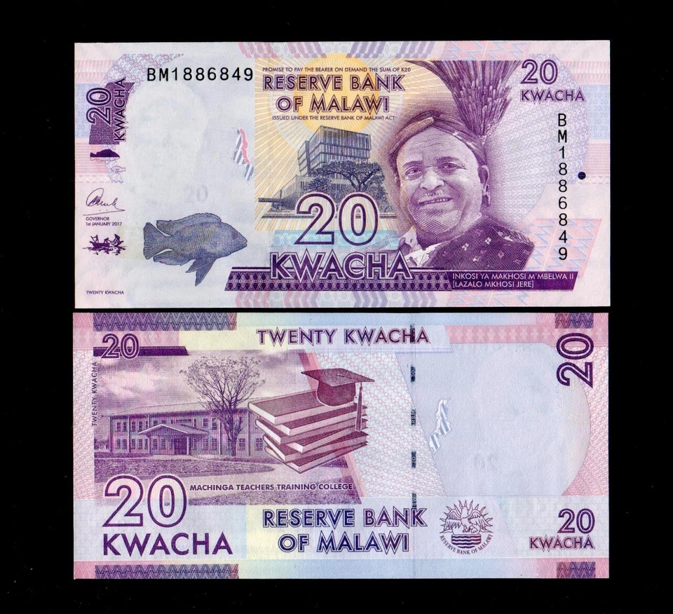  2015-17 Malawi 20 Kwacha P-63 GEM UNC Free Shipping (a227) - Image 1 of 1