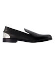 Alexander Mcqueen Women's Smooth Leather Loafers With Metal Heels In Black