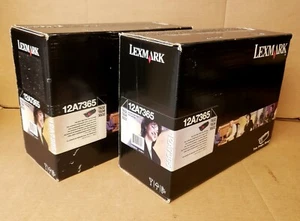 NEW 2 Genuine Lexmark 12A7365 Black Toner Cartridges OEM T632 T634 X632 - Picture 1 of 2