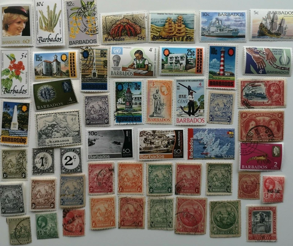 Colección de estampillas de Barbados - 50 a 1000 estampillas diferentes  Foto 1 de 1