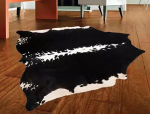 Alfombra 100 % genuina de piel de vaca alfombra de cuero 18,77 pies cuadrados (51 "x 53") M-122 - Imagen 1 de 3