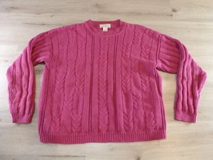 Vintage American Weekend Chunky Knit Sweater  Women Size Large Pink - Picture 1 of 8