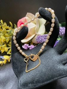 Miriam Haskell Faux Baroque Pearl Bead Vintage Fashion Bracelet - Picture 1 of 11