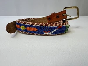 Vintage 1990’s Western Beaded Belt Colorful Size 28 - Picture 1 of 7