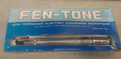Vintage Fen-Tone Dual-Impedance Electret Condenser Microphone 587-1903 In Box - Image 1 of 4