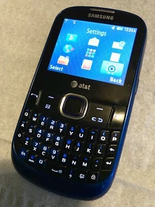 Samsung SGH A187 Full QWERTY Keyboard AT&T Blue Cell Phone *TESTED & WORKS* - Picture 1 of 7