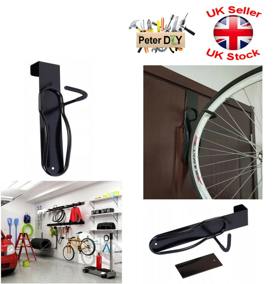 BICICLETA BICICLETA Bicicleta PUERTA MONTADA Estante de almacenamiento COLGANTE GANCHO Foto 1 de 1