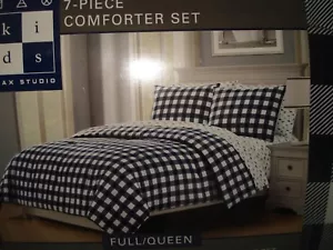 Max Studio 7-piece FULL/QUEEN Comforter Set - DINOSAUR - CHECKS/BLOCKS (clearanc - Picture 1 of 4