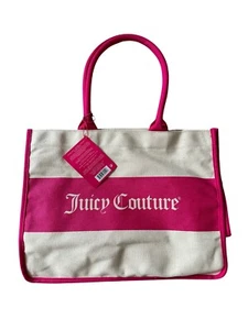 Juicy Couture Fragrances Pink Logo Tote Beach carry on Bag - Picture 1 of 4