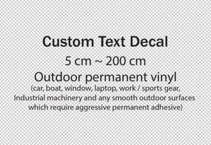 Custom Text Outdoor Permanent Vinyl Decal Sticker Very Durable 5 cm ~ 200 cm - Bild 1 von 12