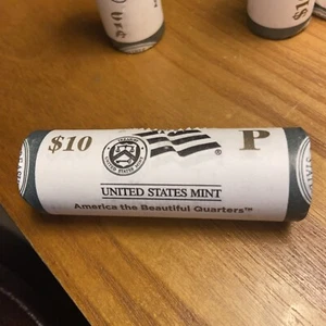 2010-P ATB Quarter Yellowstone National Park 40-Coin Roll BU - Picture 1 of 5