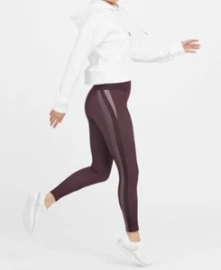 Spanx NWT $88 Look At Me Now Seamless Track Stripe Leggings Small Jammy Plum - Picture 1 of 13