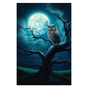 COTAIL Unframed Canvas Wall Art For Bedroom Office Wall Decor, 18x12in Owl Mo... - Picture 1 of 7