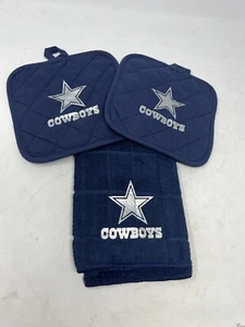 NFL Dallas Cowboys 2x Oven Mitt & 1x Kitchen Towel Set BRAND NEW  - Picture 1 of 3