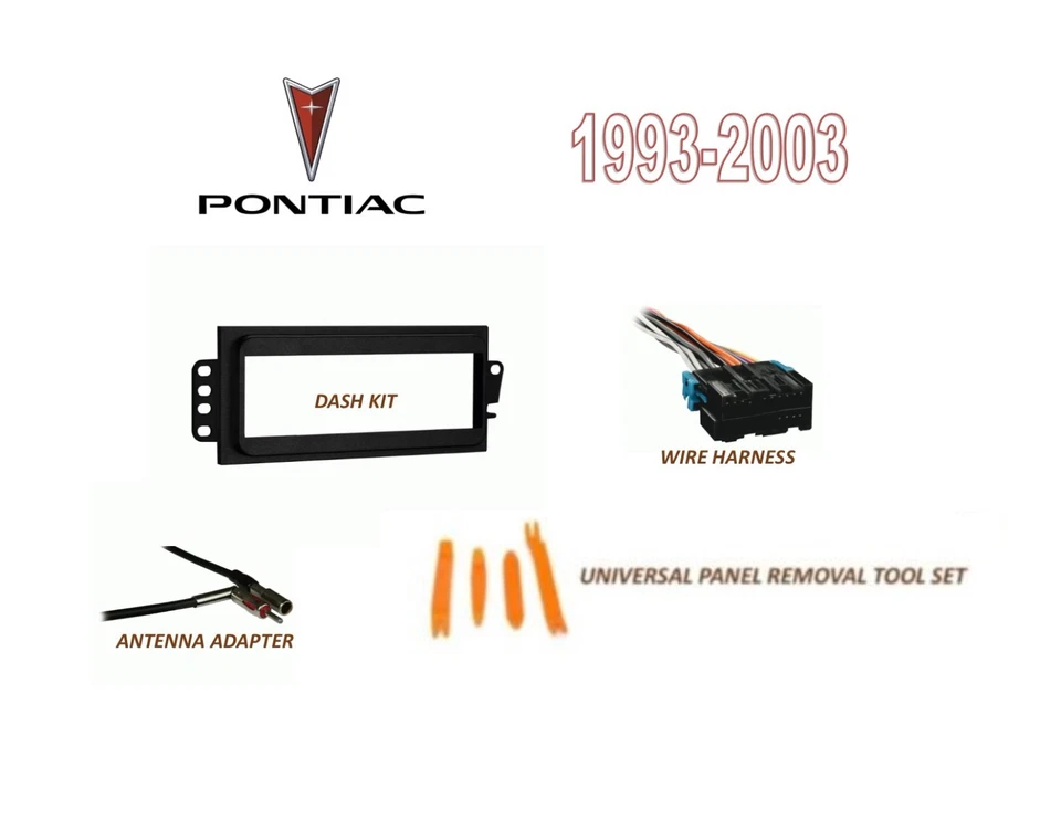 Compatível com PONTIAC 1993-2003 Modelos Selecionados KIT DE PAINEL DE INSTALAÇÃO ESTÉREO DE CARRO, CHICOTE DE FIOS - Imagem 1 de 1