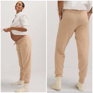 Hatch maternity cashmere wool knit joggers Size 1 S Small Camel Tan NWT $228 - Picture 1 of 11