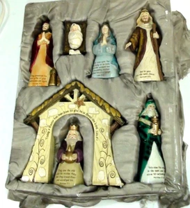 SCRIPTURE NATIVITY SET WITH 7 PIECES HOLIDAY TIME - Picture 1 of 10