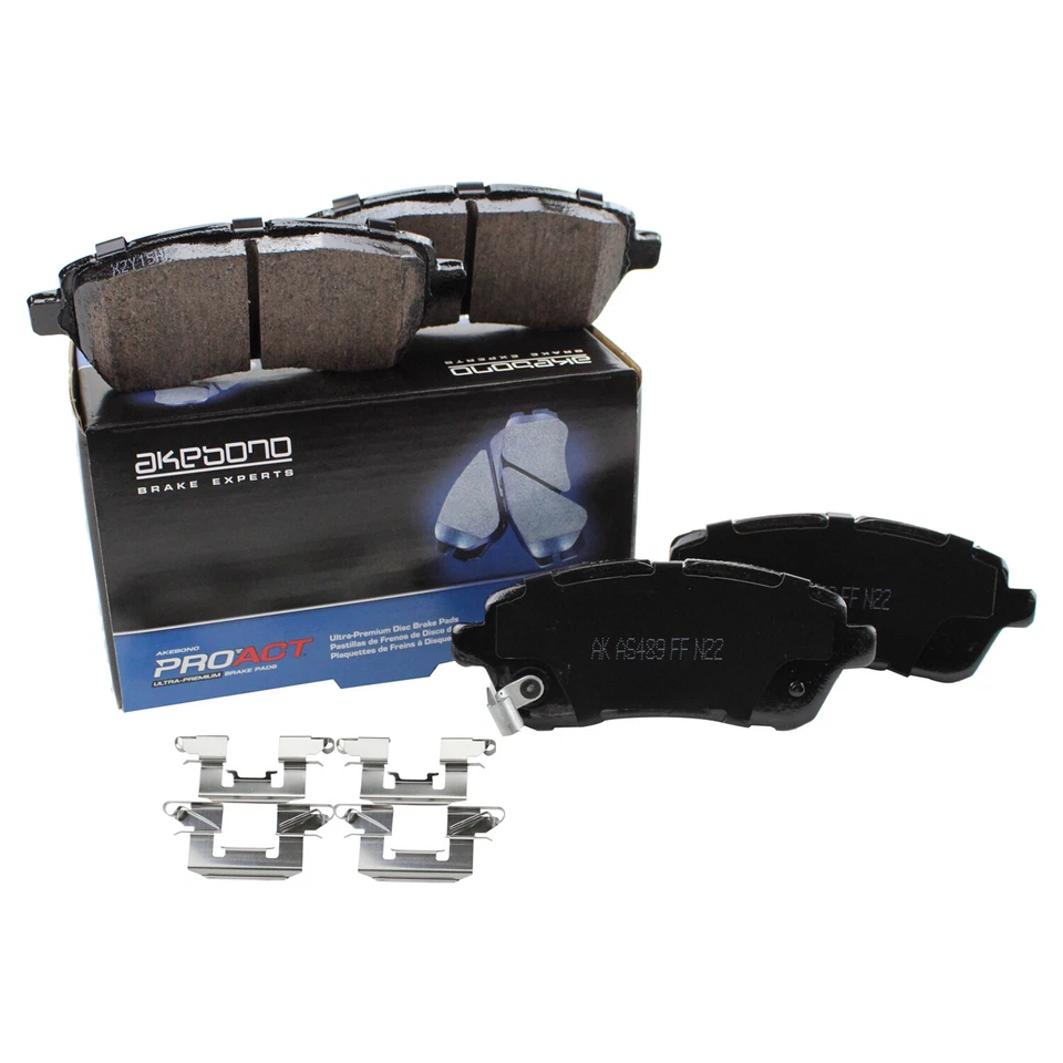 Juego de pastillas de freno delanteras de cerámica Akebono ProAct Ultra Premium para Ford Fiesta Mazda 2 Foto 1 de 4