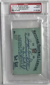 1955 NFL Pass PSA Ticket Johnny Unitas Drafted # 102 / Ameche Debut / Browns Champs - Bild 1 von 3