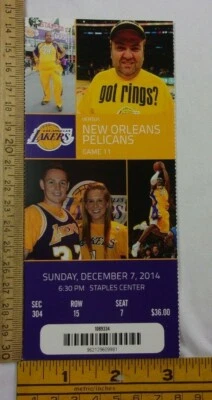 Boleto de juego Los Angeles Lakers v Pelicans 7/12/2014 7 Anthony Davis Kobe Bryant Foto 1 de 2