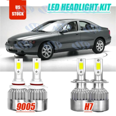 Combo conversión de faros LED 4x 6000K bombillas conversión para Volvo S60 V70 2001-04 9005+H7 Foto 1 de 4