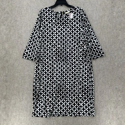 Michael Kors Midi Dress Womens 1X Stretchy Spandex Chain Link 3/4 Sleeve Career - Image 1 of 4