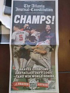 Atlanta Braves World Series MLB Champions 2021 Atlanta Journal AJC Newspaper  - Picture 1 of 9