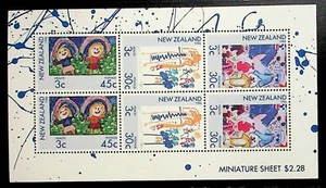 NEUSEELAND Sc B126a NH BLOCK VON 1986 - KINDERKUNST - (DL25) - Bild 1 von 1