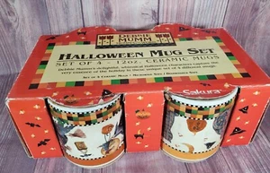 1998 Debbie Mumm by Sakura Halloween Set of 4 - 12 oz Halloween Mugs - Picture 1 of 3