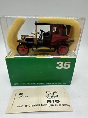 RIO 雷诺 1910 Fiacre 1: 43 比例模型汽车红色黑色意大利制造 35 号 — 第 1/4 张图片