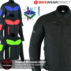 Waterproof Short Motorbike Jacket CE Armour Protect Thermal Motorcycle Biker - Picture 1 of 7
