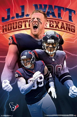 JJ Watt-Wall Poster-Texans-Rolled-Sealed-New In Plastic-Approx. 22x34-NFL Cover
