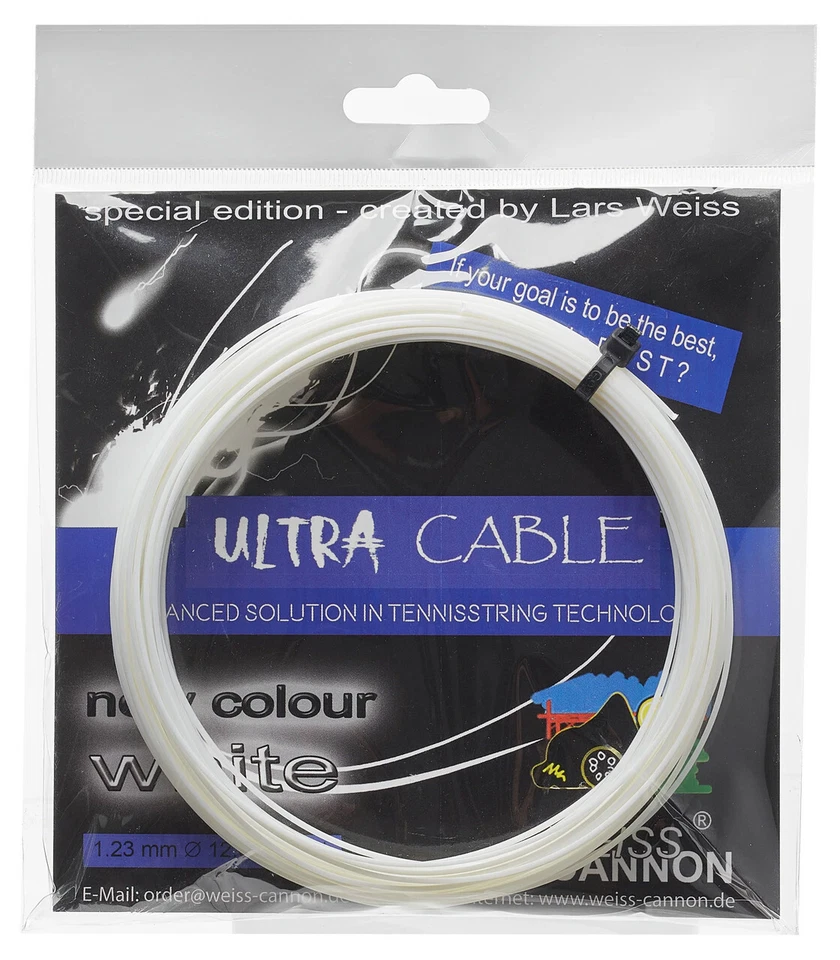Weiss Cannon Ultra Cable Tennissaite - 1,23 mm / 17 - weiß - 12 m Set