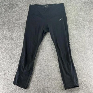 Nike Dri Fit Girls Leggings Black Size S Athletic Active Running Mesh Pants - Picture 1 of 10