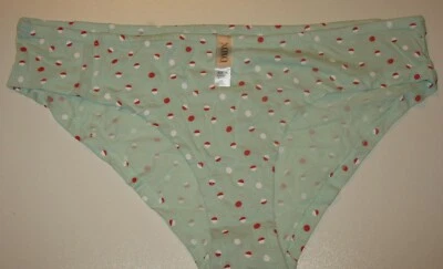 XOXO - XL - BRAGUITA BIKINI LUNARES VERDES Y ROJOS Y BLANCOS COMO NUEVOS 100% ALGODÓN Foto 1 de 4