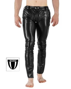 Bockle® Quilted NEW Faux GAY-ZIP durchgehender Reißverschluss Kunst Lederhose - Bild 1 von 3
