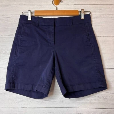 Pantalones Cortos J Crew Para Mujer Talla 0 Azul Marino Mezcla de Algodón Chino Reimaginado Preppy Informal Foto 1 de 4