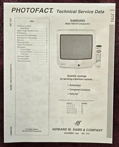 Sams Photofact 3751 Service Manual for Samsung TV TXD1373, CT-3373CA, CT-5073CA - Picture 1 of 1