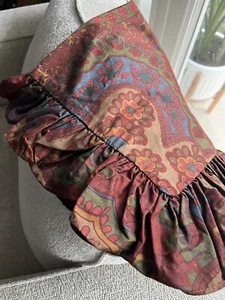 Vintage Ralph Lauren Burgundy Print Ruffled King Pillow Sham - Picture 1 of 8