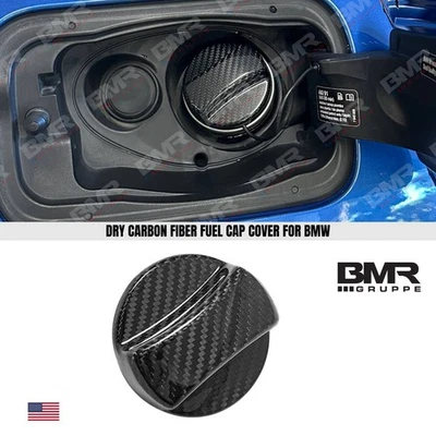 Dry Carbon Fiber Fuel Cap Cover For BMW F30 F87 F32 F22 F80 G20 G30 E39 E90 - Image 1 of 4