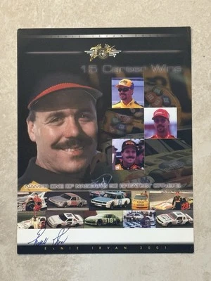 Tarjeta de héroe fotográfico 9x11 firmada automáticamente por Ernie Irvan Nascar Foto 1 de 3