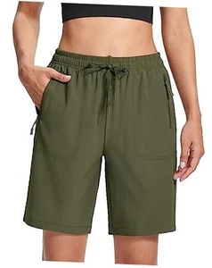 Women's Hiking Shorts Lightweight Quick Dry 8" Golf Shorts Water Resistant - Picture 1 of 7