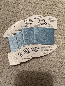 Entice Needlepoint Sparkling Light Blue  E211 - Set Of 4 Cards - Picture 1 of 3